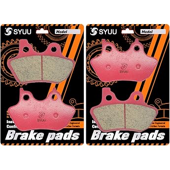 S SYUU Motorcycle Front Rear Ceramic Brake Pads Compatible with Harley Davidson FLSTN/FLSTNi Softail Deluxe 2005-2007 FLSTC Heritage Softail Classic 2000-2007 FA400F FA400R