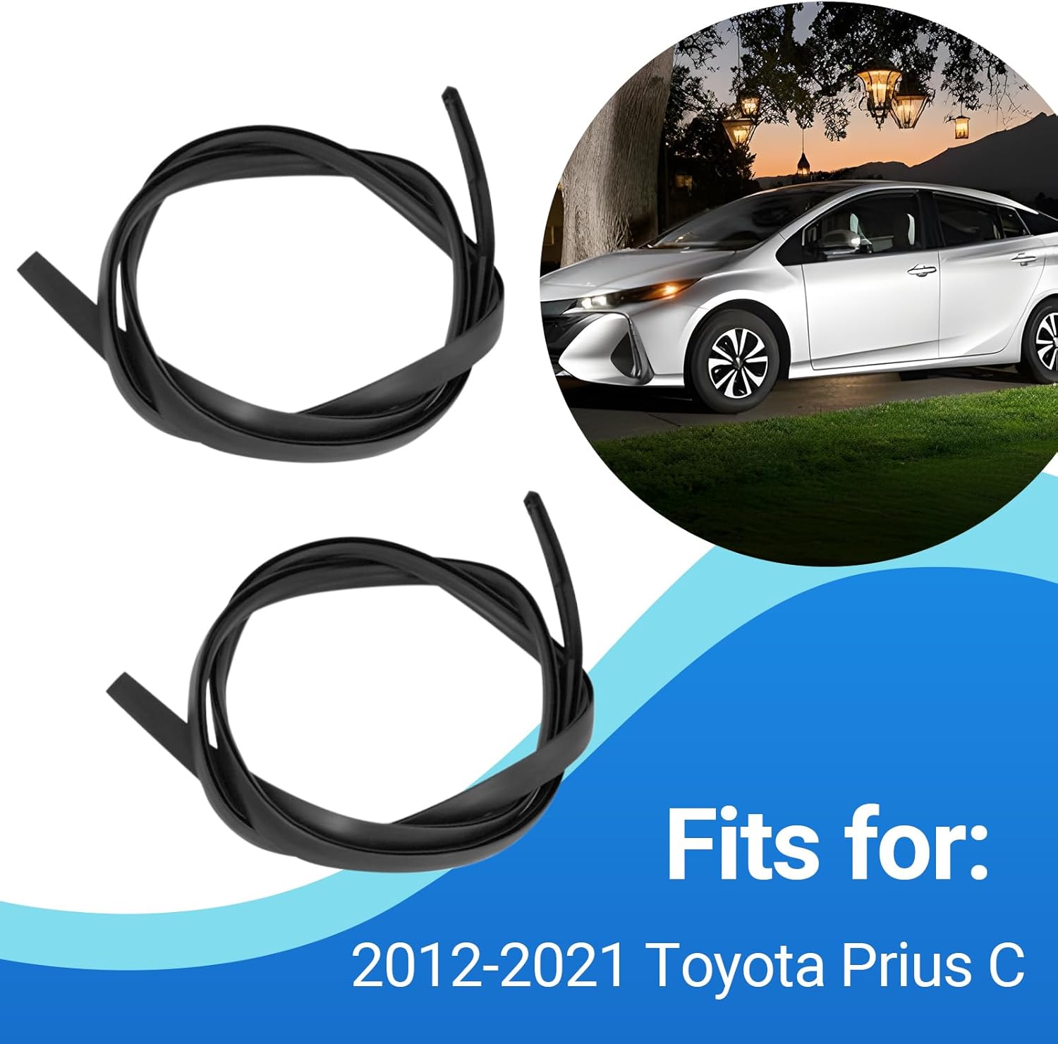 Roof Molding Left and Right Side Fits for 2012-2021 Toyota Prius C 75552-52190 75551-52210