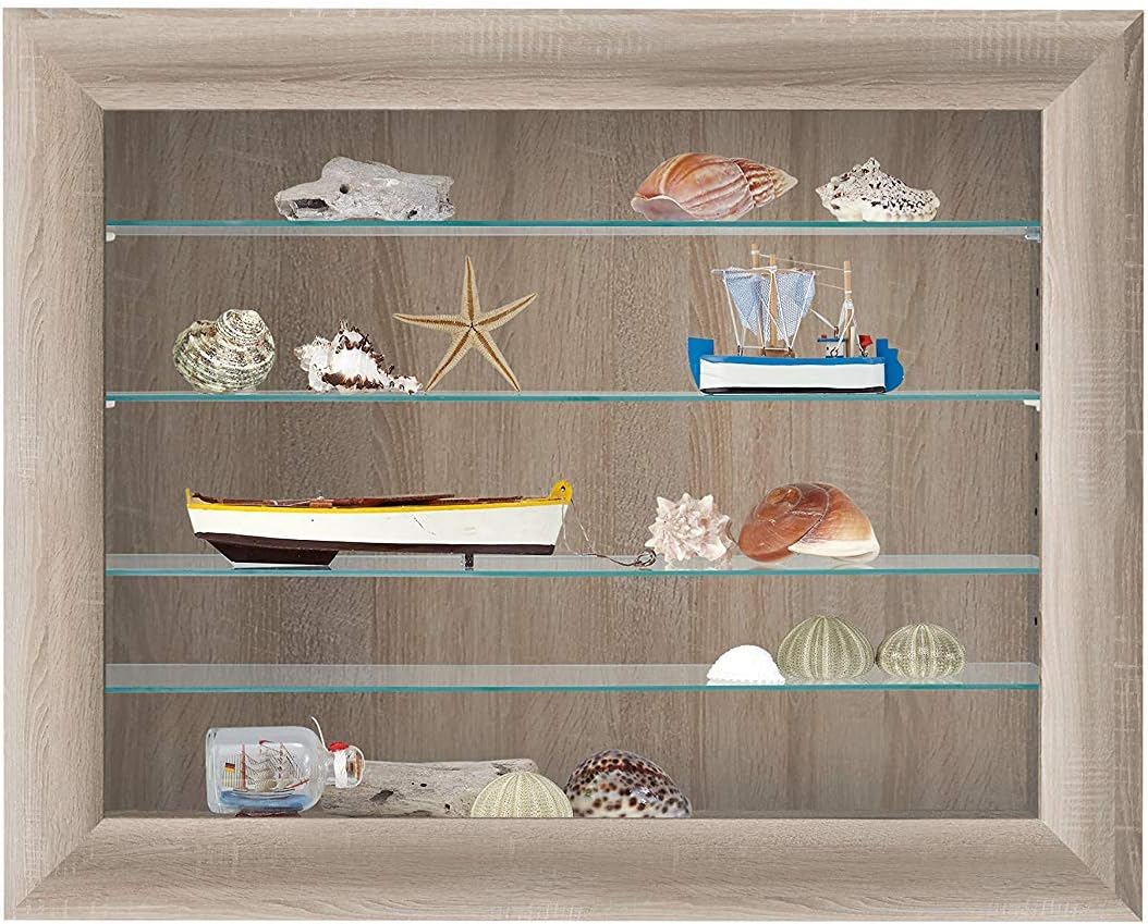 13Casa Cristal S01 Display Cabinet, 62.5x17.5x50 H cm, Rovere, Walnut