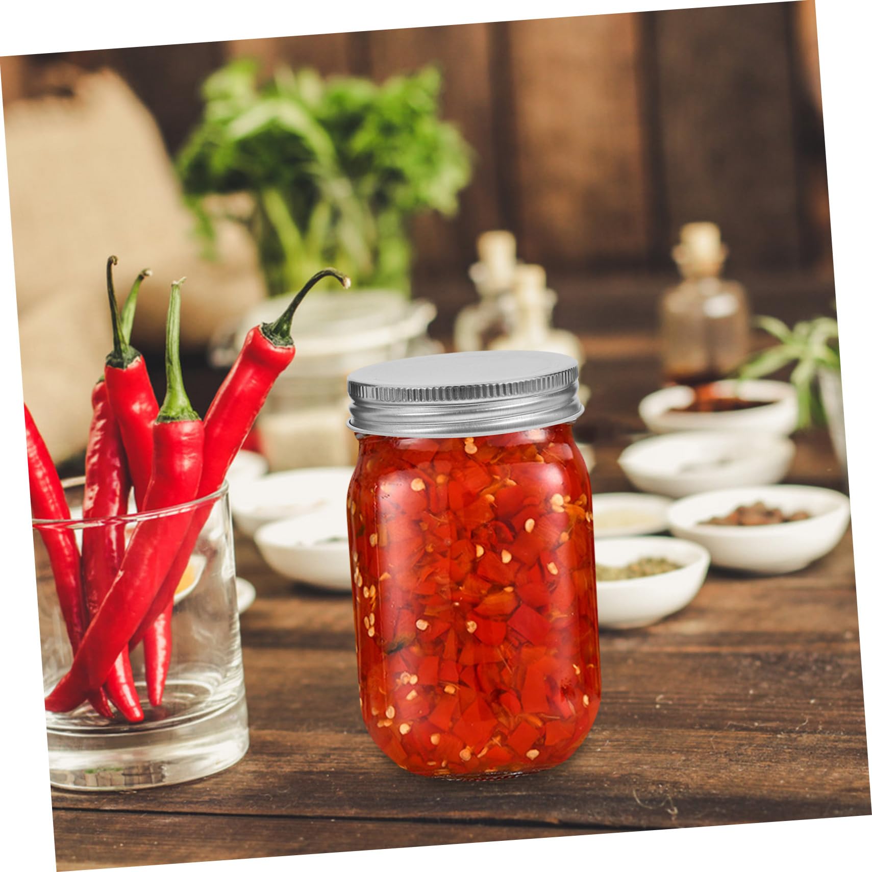 4 pezzi Barattoli Ermetici in Vetro per Cucina Vasetti Riutilizzabili per Marmellate Sciroppo e Conserve con Ampia Bocca Contenitori Trasparenti per Alimenti e Conservazione