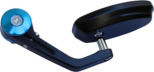 Miniatura 2 de 1 Pair Motorcycle Black with Blue Cover Handlebar End Mirrors Compatible for 2016 Kawasaki Ninja H2R