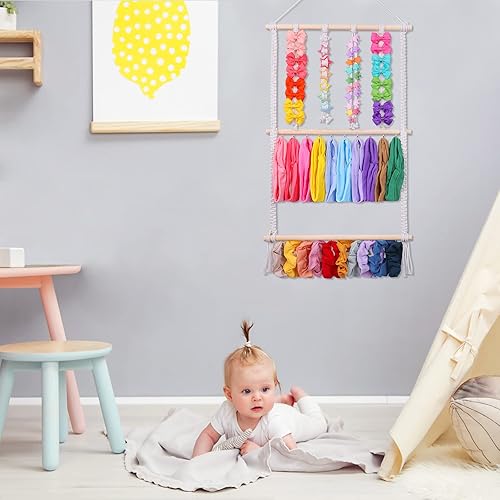 Miniatura 6 de Lilcolat Soporte para diadema organizador de lazos para el cabello para niñas, diademas de bebé, accesorios para el cabello, organizador de