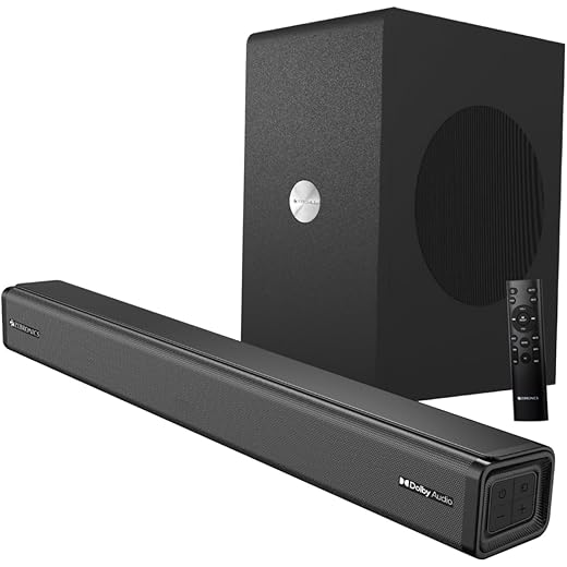 ZEBRONICS JUKE BAR 8700 PRO 200W Dolby Soundbar with Wireless Subwoofer, Supports Bluetooth, HDMI (ARC), AUX, Dolby Audio, LED Display, Wall Mountable, Virtual 5.1 and Dual Driver