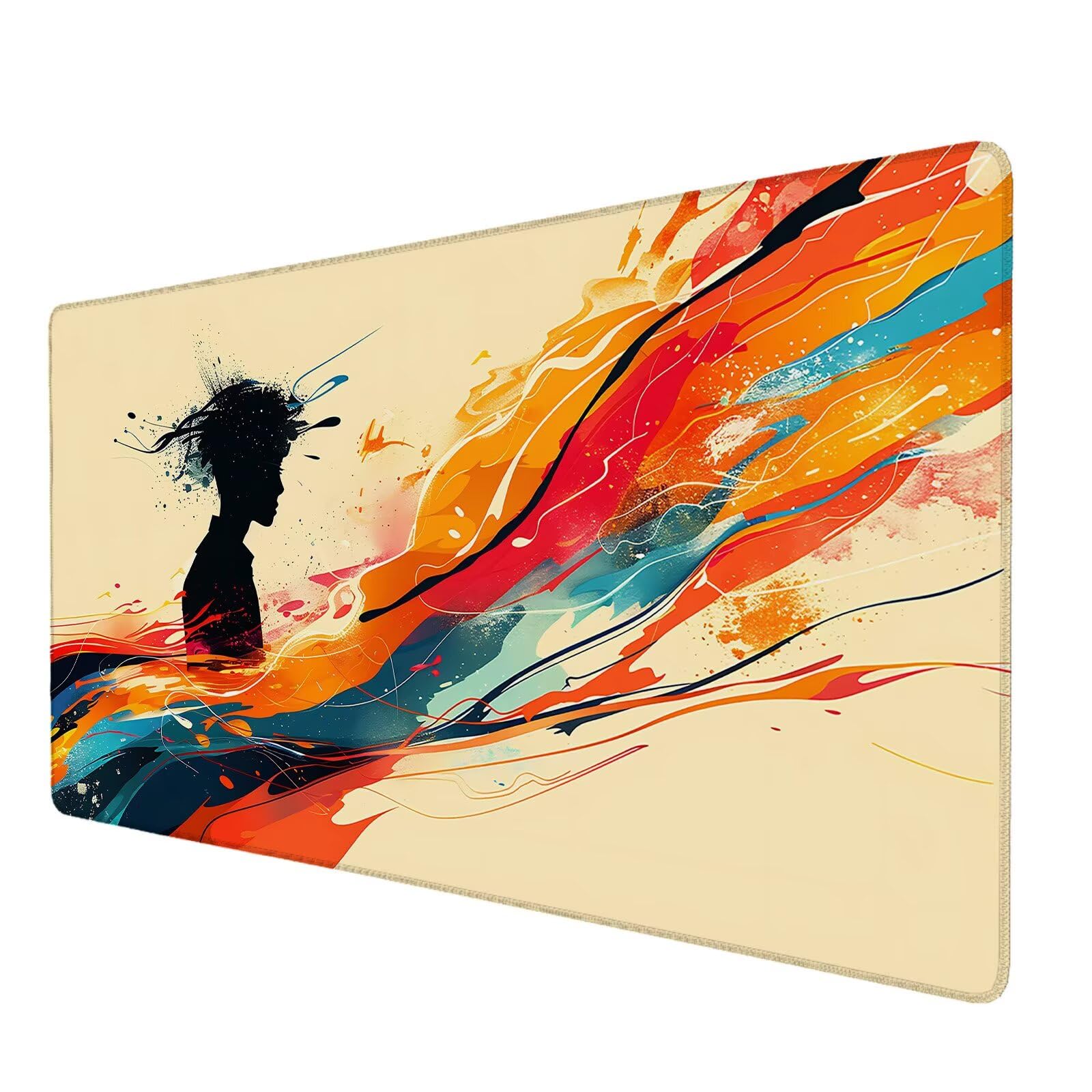 Podkładka pod mysz do gier, kolorowa podkładka pod mysz XXL 1200x600x4 mm, męska podkładka na biurko z antypoślizgową i wodoodporną gumową podstawą, gładka powierzchnia poprawia precyzję i szybkość,