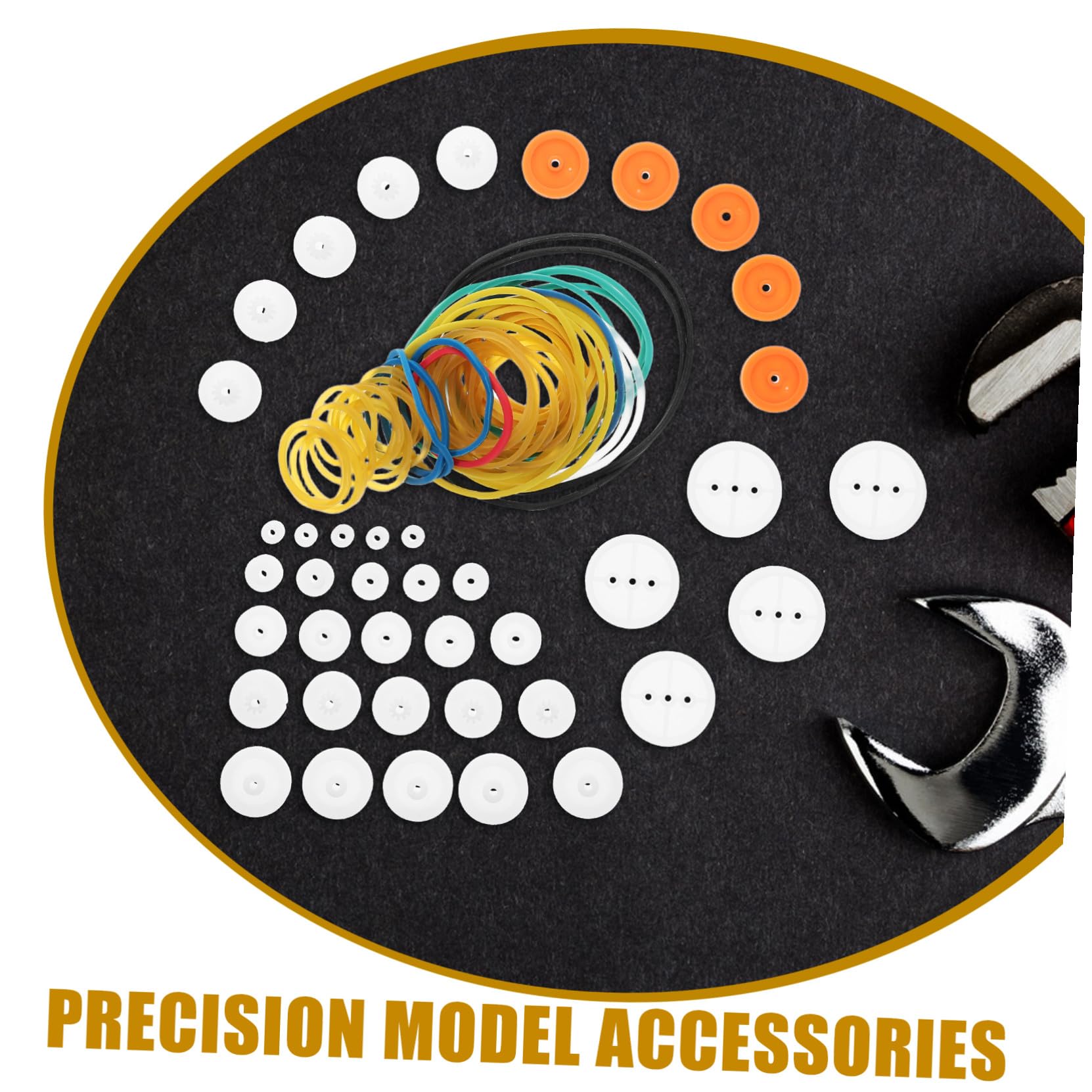 Housoutil Kit de Poulies en Plastique Faciles à Installer Courroie en Caoutchouc et Accessoires Polyvalents pour Modèles DIY Voiture Rc et Jouet à Assembler