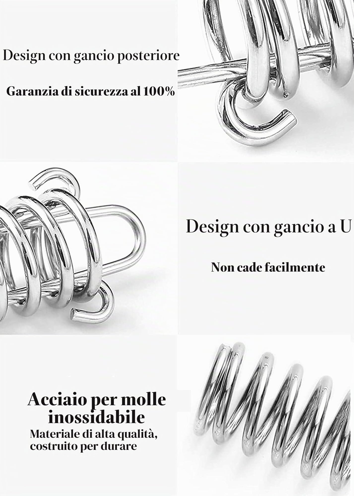 Molla di tensione per tenda da campeggio, tenda da sole, accessori di fissaggio antiruggine, molla di trazione per montaggio sicuro, in acciaio inox, antivento, tenda da campeggio