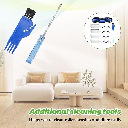 Miniatura 8 de Repuesto para cepillos y filtros Eufy Robovac de Techecook Compatible con Eufy Vacuum Robovac 11s, 12, 15C, 15T, 25C, 30, 30C, 35C - 8 cepillos