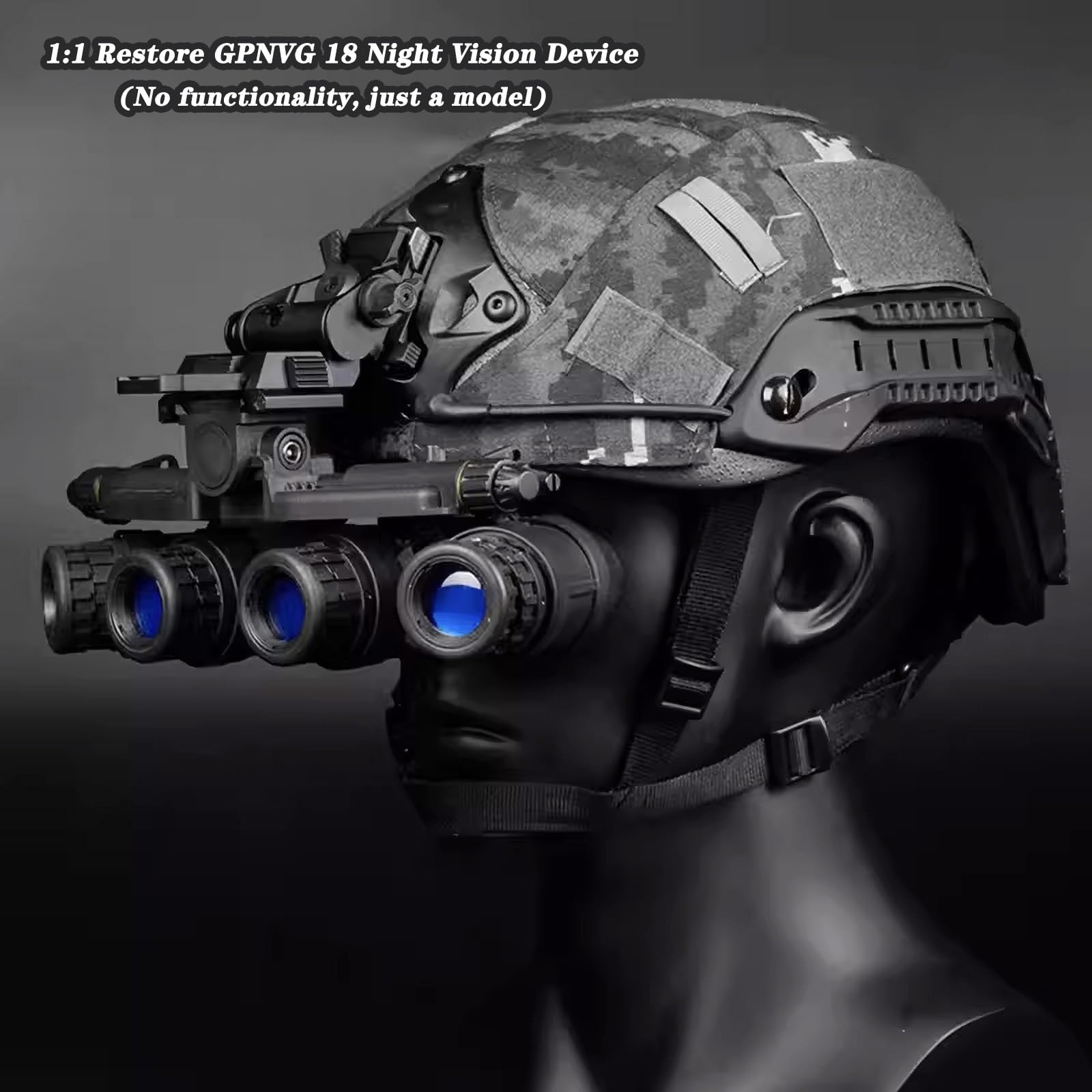 GPNVG18 Night Vision Goggles with Mount for PVS15/PVS18, Four-Tube Binocular Night Vision Dummy Model for Tactical Helmet NVG Mount, Cosplay Prop,CS, No Function (Black) : Sports & Outdoors