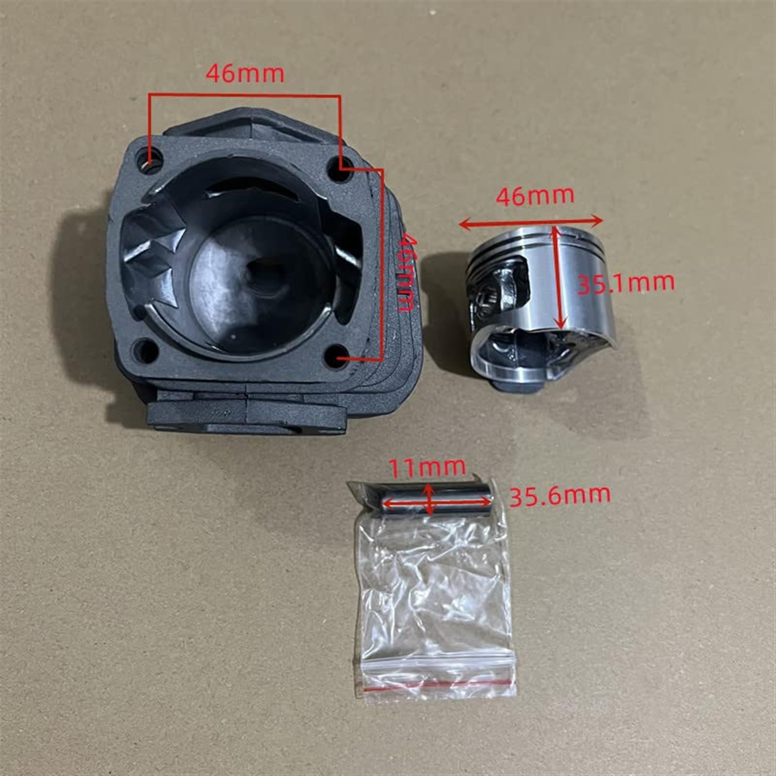 1 zestaw zestaw uszczelek pierścienia tłokowego cylindra 46mm, do części do pił łańcuchowych ZOMAX, ZM4600 4600 58cc Zestaw podkładek łożysk igiełkowych