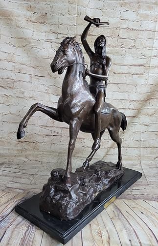 Miniatura 4 de EUROPEAN BRONZE Frederic Remington Western Cowboy Horse Rodeo Escultura Bronce Estatuilla Estatuilla Obra De Arte