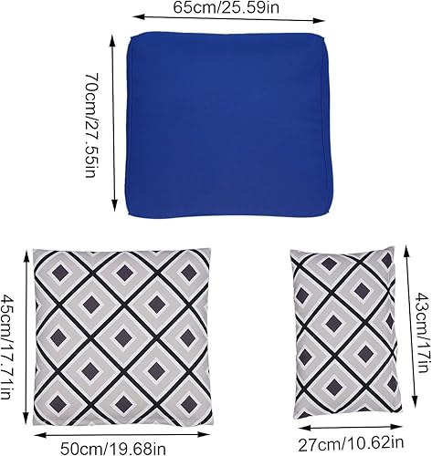 Miniatura 2 de PIAOCAIYIN Juego de 10 cojines de repuesto para exteriores, cojines de sofá de repuesto, color azul marino, cojines de patio con celosía de