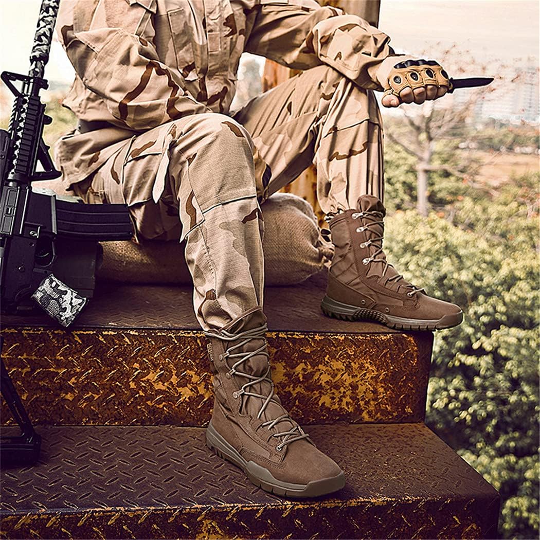 KEHAIOO Military Tactical Boots, Men Outdoor Safety Shoes, Ultralight Army Boot, Special Forces Desert Combat Ankle Boots