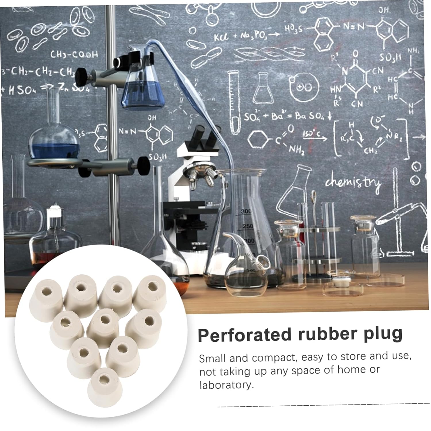 Unomor 10pcs White Bungs Stoppers Small Double Hole Stopper Stop for Laboratory Home Use