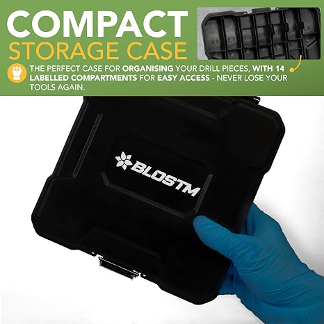 BLOSTM HSS Drill Bit Set - 99 Piece Drill Bit Sets, Metric Sizes 1-10mm