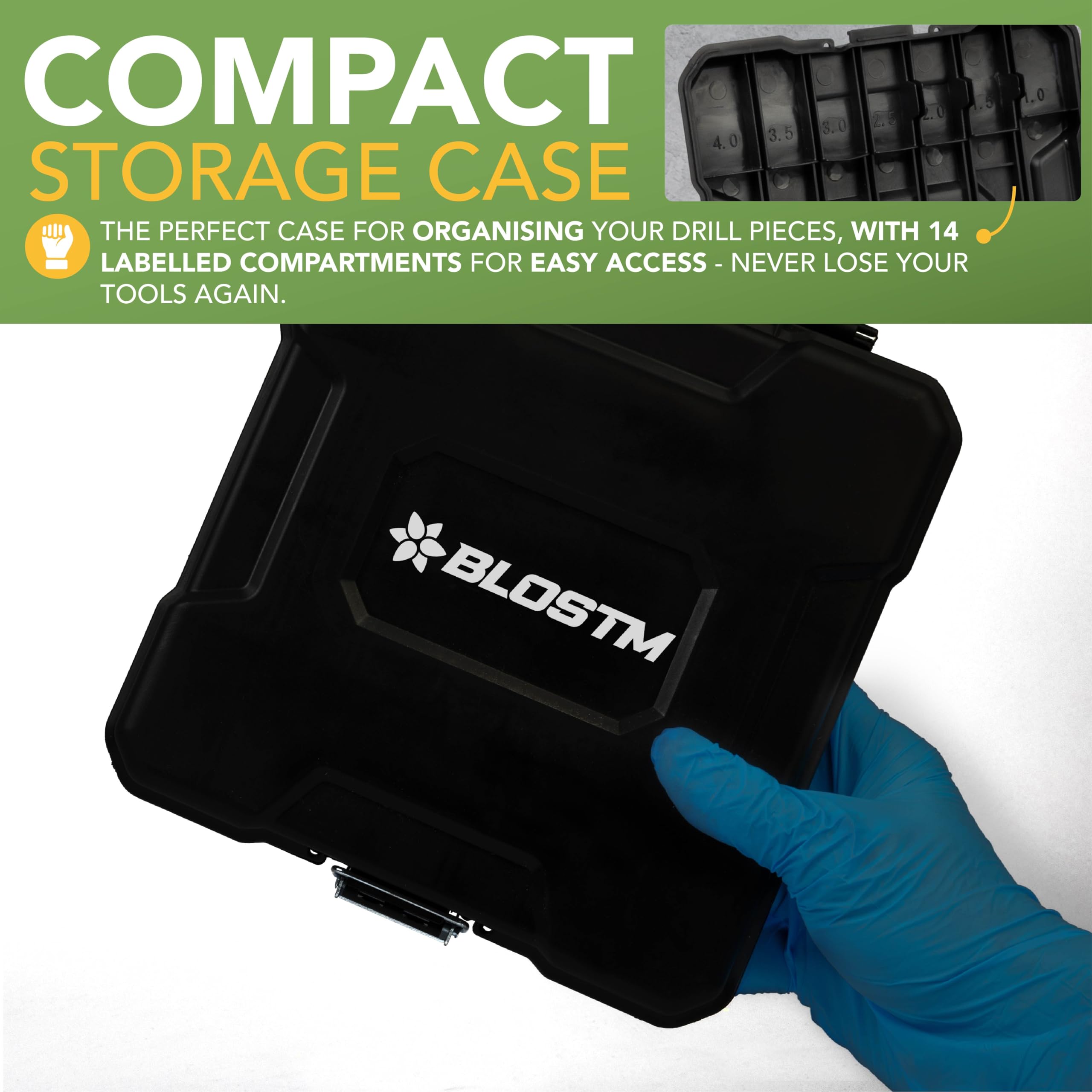 BLOSTM Coffret Foret HSS - 99 Pièces Foret Metal, Tailles Métriques de 1mm à 10 mm, Forets Metaux HSS Revêtus de Titane pour Métal, Bois et Plastique, dans un Étui Étiqueté (99 PCS)