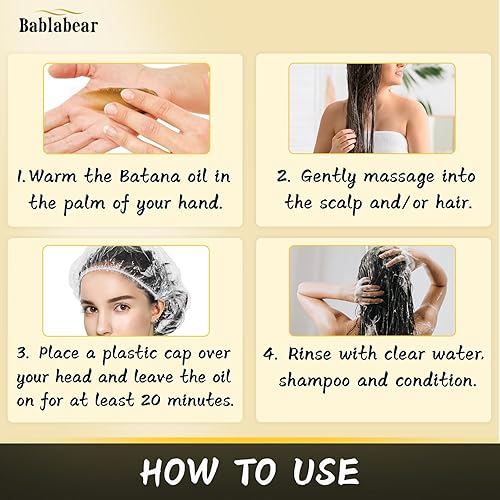 Miniatura 5 de Bablabear Aceite de batana para el crecimiento del cabello, aceite orgánico natural para el cabello que repara el cabello dañado, mejora el grosor