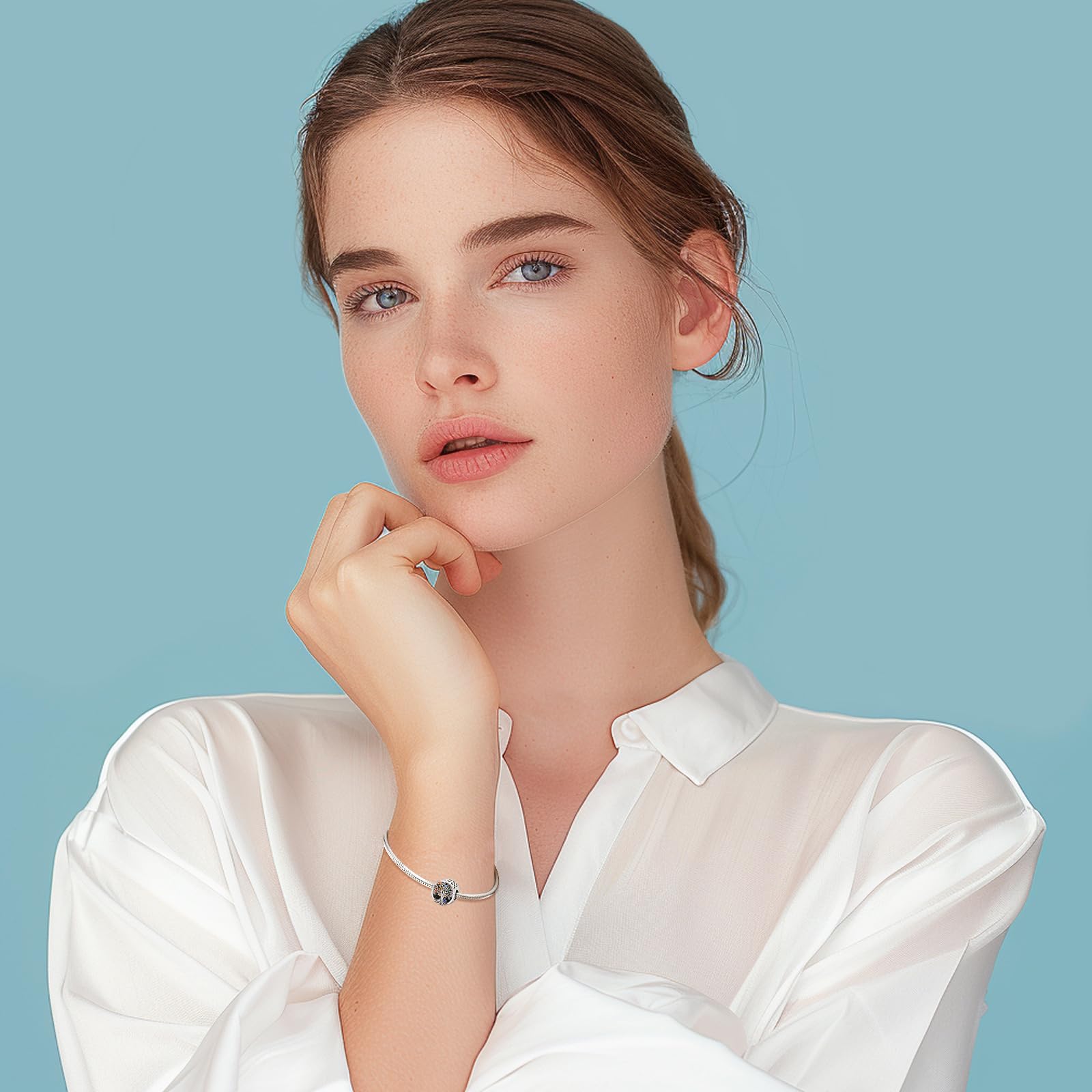 Eusense Abalorios Charm 925 Plata Esterlina Compatible con Pandora Pulsera Europeas Colgantes Día de la madre