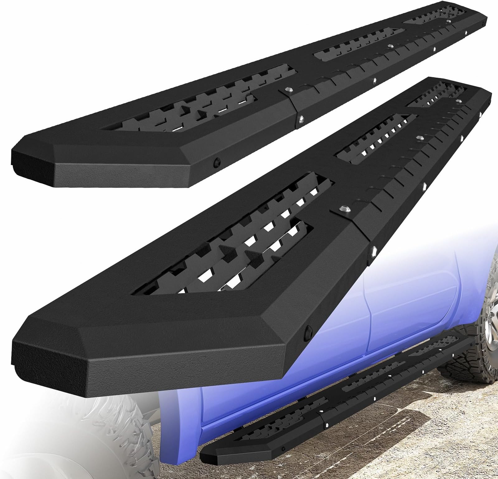 ONINE Laser Cut 7" Running Boards Custom Fit 2019-2026 Chevy Silverado/GMC Sierra 1500 & 2020-2026 Chevy Silverado/GMC Sierra 2500HD 3500HD Crew Cab Side Steps Nerf Bars