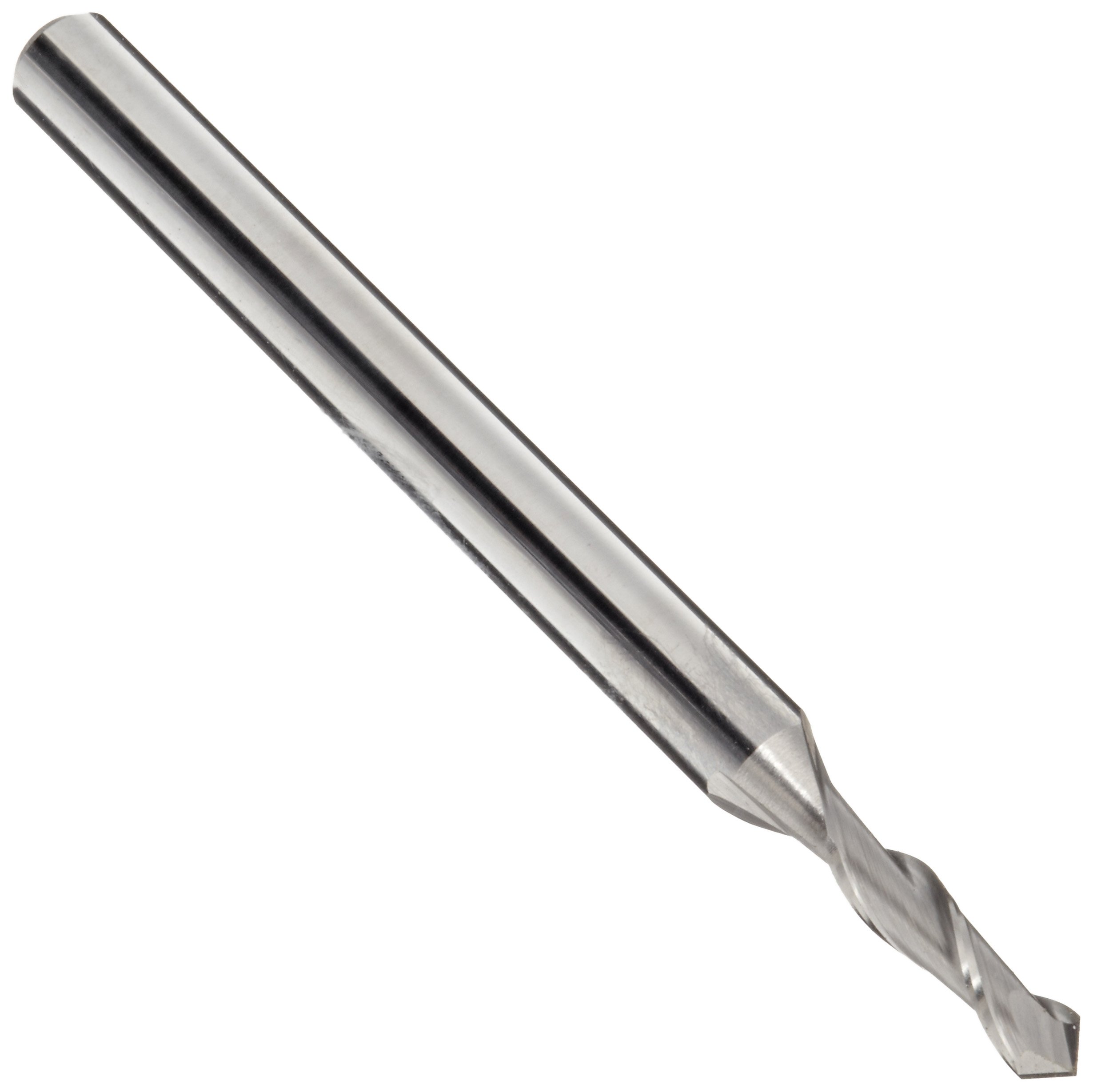 Melin Tool AMG-M-M-DP Carbide Micro Drill Mill, Metric, Uncoated (Bright) Finish, 30 Deg Point Angle, 2 Flutes, 38mm Overall Length, 1mm Cutting Diameter, 3mm Shank Diameter