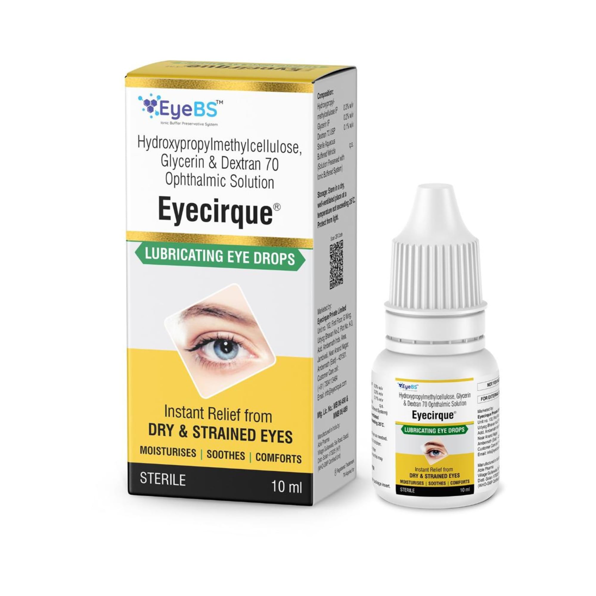 Eyecirque No Preservative Lubricating Eye Drops: Comfort, Soothe, and Moisturize - For Dry Eyes, Redness, Digital Eye Strain, Tired Eyes, Regular Use