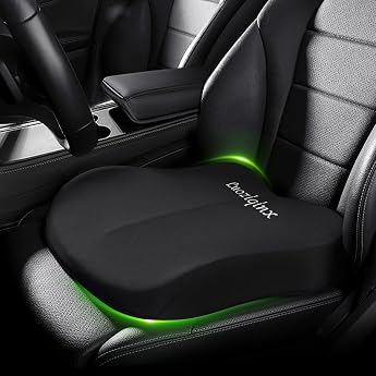 Memory Foam Car Seat Cushion Wedge Cushion Adult Seat Raiser Ergonomic Seat Cushion Car for Office Chair Cars and Trucks Black