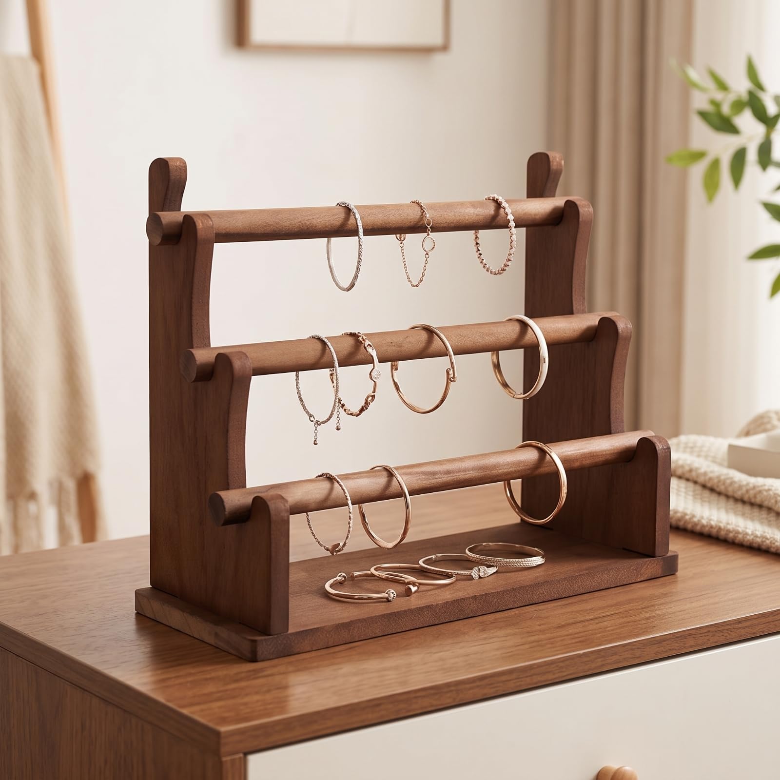 Braccialetti a Multilivello | Stabile, per Braccialetti con Base in Legno, Salvaspazio, gioielli, Bancarelle, 5 Livelli