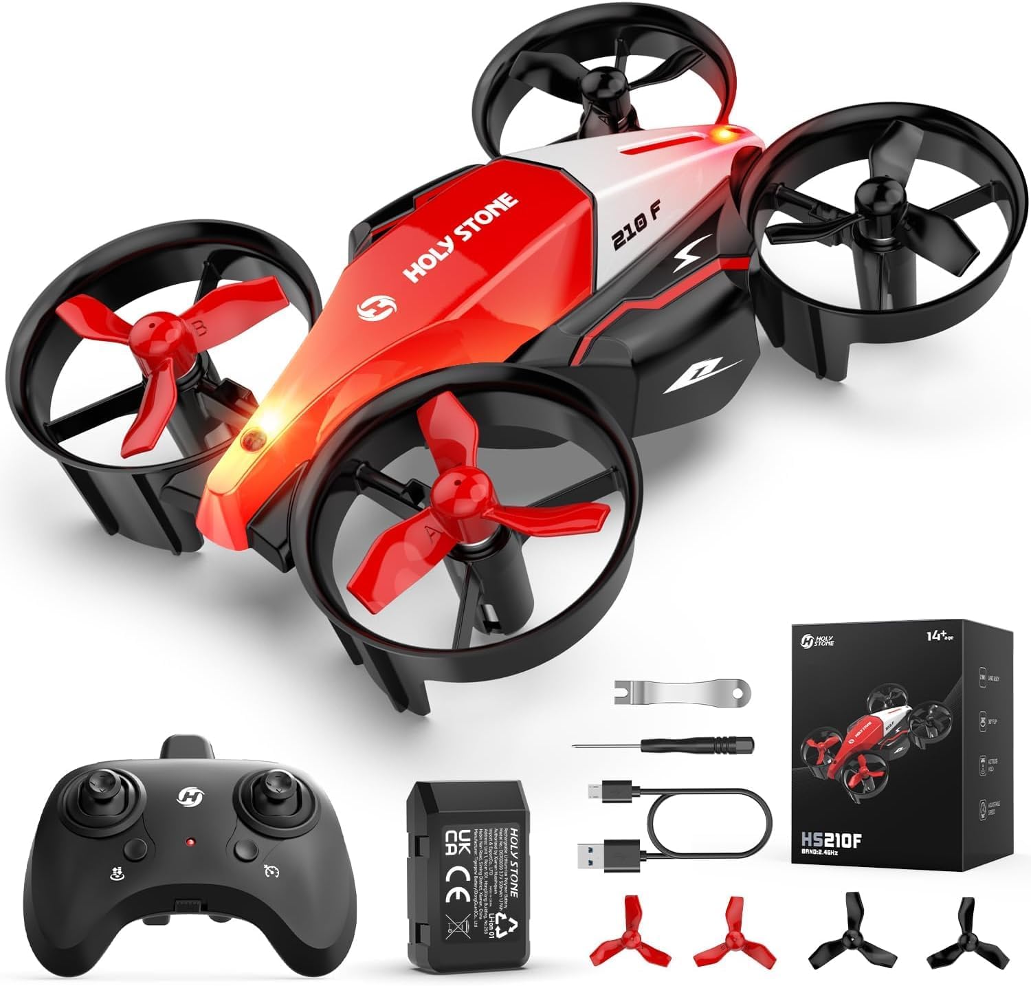 HS210F Mini Nano RC Drone for Kids Gift Portable Pocket Quadcopter with Altitude Hold, 3D Flips and Headless Mode, Race Drone with Light Easy to Fly for Beginners