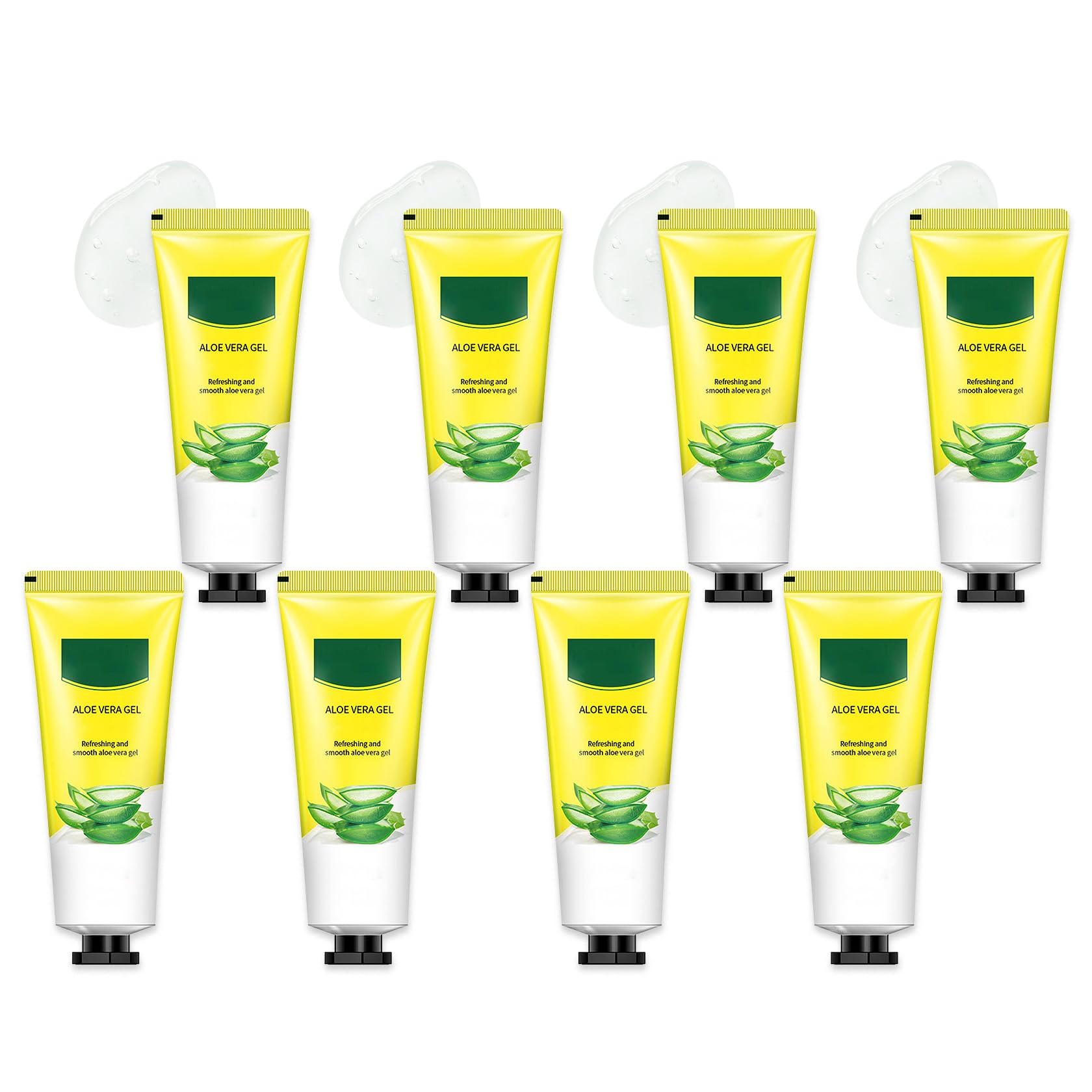 Fusang 8Pcs Organic Aloe Vera Gel for After Sun Skin Care,Natural Moisturizing Aloe Vera Gel for Face & Body,Easy to Portable Face Moisturizer,Travel