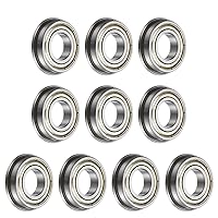 Vista 38 de uxcell MF52ZZ ensanchó el rodamiento de bolas, 4pcs 6.6x16.4x8.2 ft m acero cromado doble blindado ABEC1 cojinetes de brida