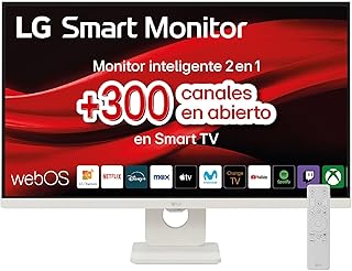 LG 27U731SA-W Smart Monitor de 27", painel IPS, UHD (3840 x 2160), 60Hz, 5ms (GtG), WebOS 24, DCI-P3 90%, ajuste em inclinação (eixo horizontal), branco
