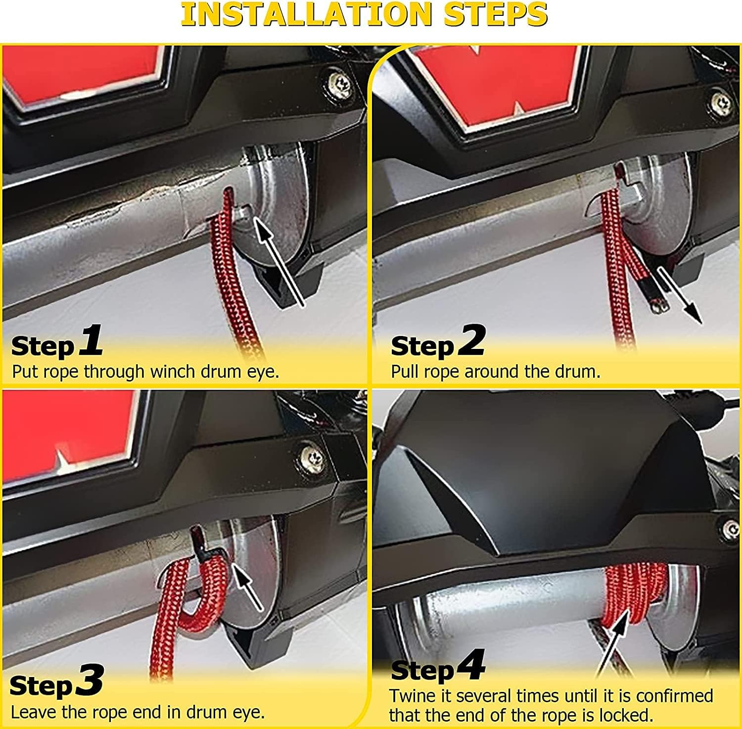 Uр Tо 40% оƒƒ AUXMART Synthetic Winch Rope with D-Ring Shackle, 3/8 x 95ft 20500lbs Winch Line Cable with Protective Sleeve and Hook for ATV UTV SUV Truck Boat Ramsey Jeep, Winch Rope Extension Chеареѕt 🛒 AUXMART Synthetic Winch Rope with D-Ring Shackle, 3/8 x 95ft 20500lbs Winch Line Cable with Protective Sleeve and Hook for ATV UTV SUV Truck Boat Ramsey Jeep, Winch Rope Extension