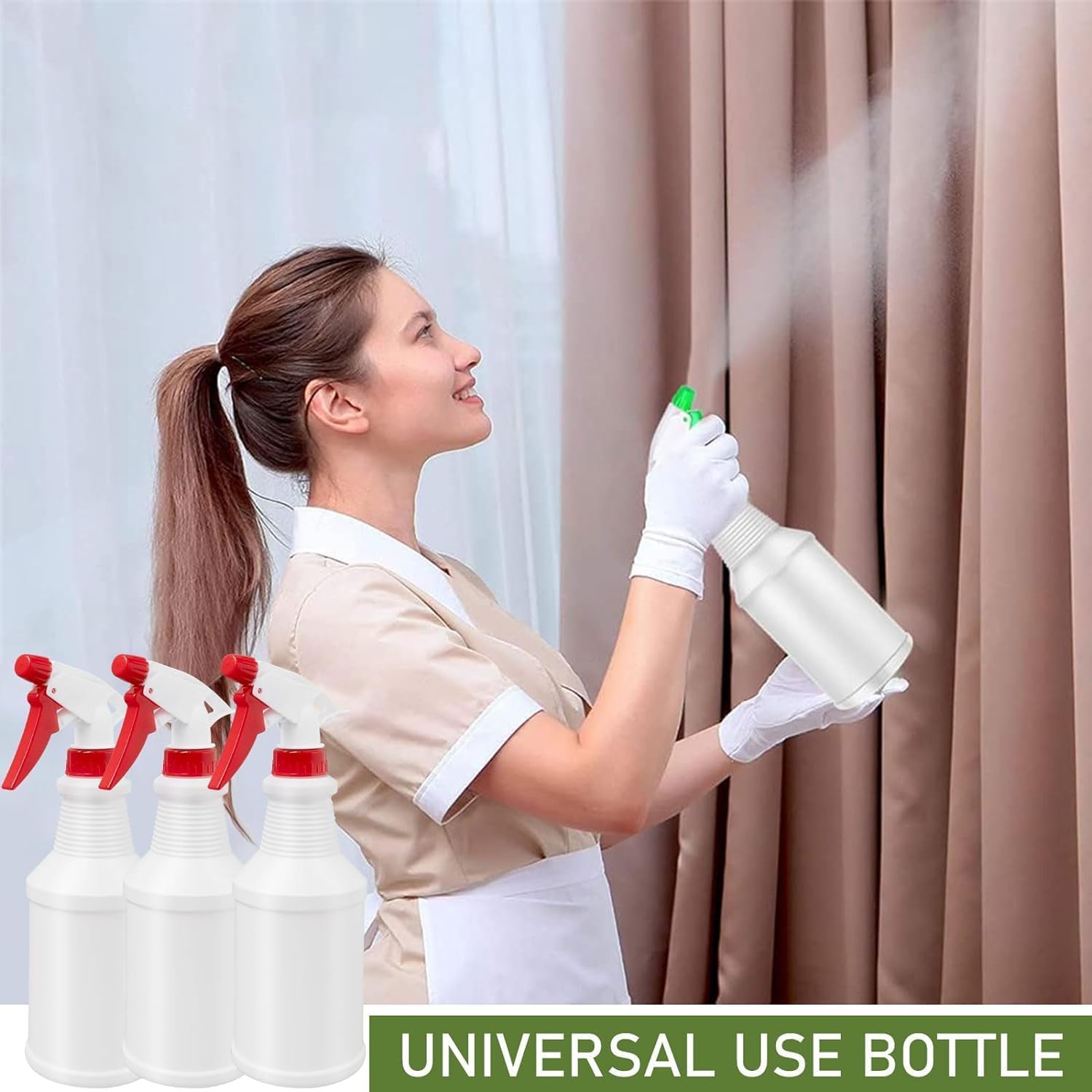 MALLOOM 12 Pièces Bouteilles Spray 500 ml – 16 oz Rechargeables, Vaporisateurs Vide, Atomiseurs Étanches pour Nettoyage, Plantes, Jardinage, Eau de Javel, Coiffure
