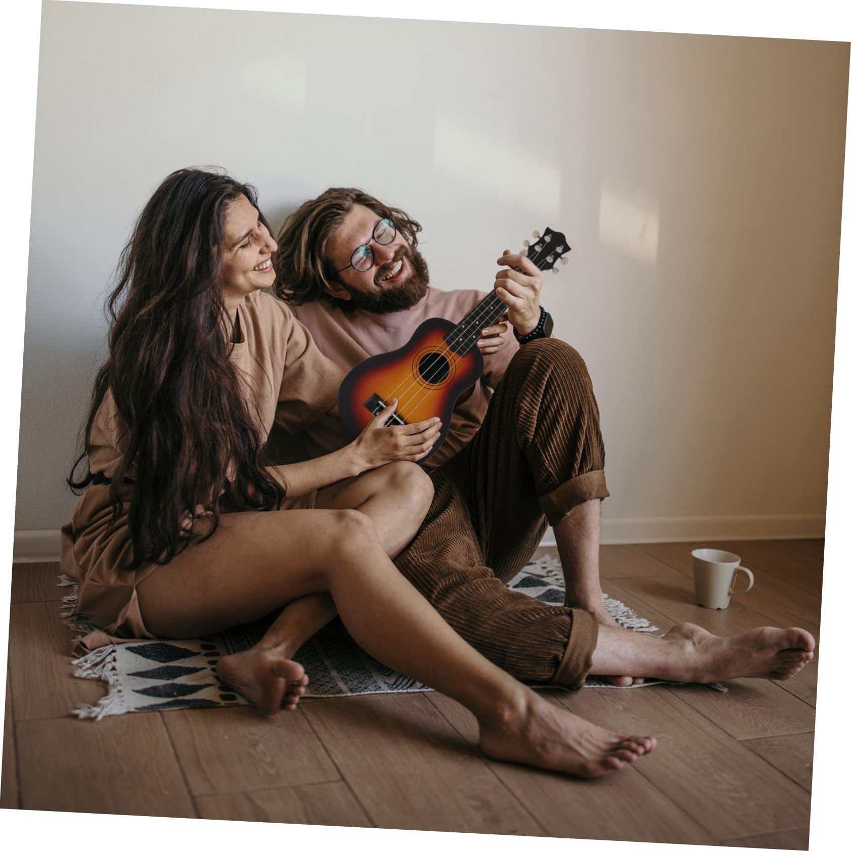 TOYANDONA Corde Ukulele in Compensato di Tiglio Ukulele Portatile per Ragazzo Ragazza Giocattolo Musicale Durevole Facile da Suonare per Sviluppare Capacità Musicali