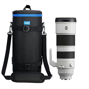 JJC Extra Large Thick Camera Lens Pouch Bag Case for Sony FE 200-600mm F5.6-6.3 G OSS Super Telephoto Zoom Lens SEL200600G Fits Reversed ALC-SH157 Lens Hood FE 1.4X 2.0X Teleconverter SEL14TC SEL20TC