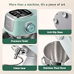 Hauswirt Stand Mixer 5.3QT XL Large, 4.5" LED Touch Screen, 500W, 11-Speed Mixers for Baking, Electric Pizza Dough Cake Bread Mixer, batteur sur socle with Dough Hook, Beater, Whisk – Lake Green