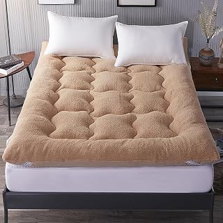 Genérico El colchón Colchón de futón japonés tapete de Lana Totalmente Espesado Tatami Suave para Tumbona Cama de Invitados Dormitorio Camping Plegable Antideslizante (Color: Rojo tamaño