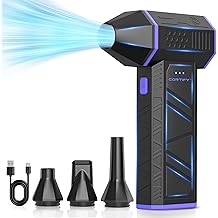 Electric Compressed Air Duster - Cortify 130,000 RPM High-Power Air Blower, Mini Snow Blower Rechargeable 3-Speed Handheld Dust Blower for PC, Keyboard, Electronics, Car and Leaves Cleaning