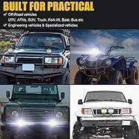 Vista 3 de Ourbest Cápsulas LED de 4.5 pulgadas, combo de inundación de punto de luz redonda todoterreno con anillo de ojo de ángel azul, luz de trabajo, luces