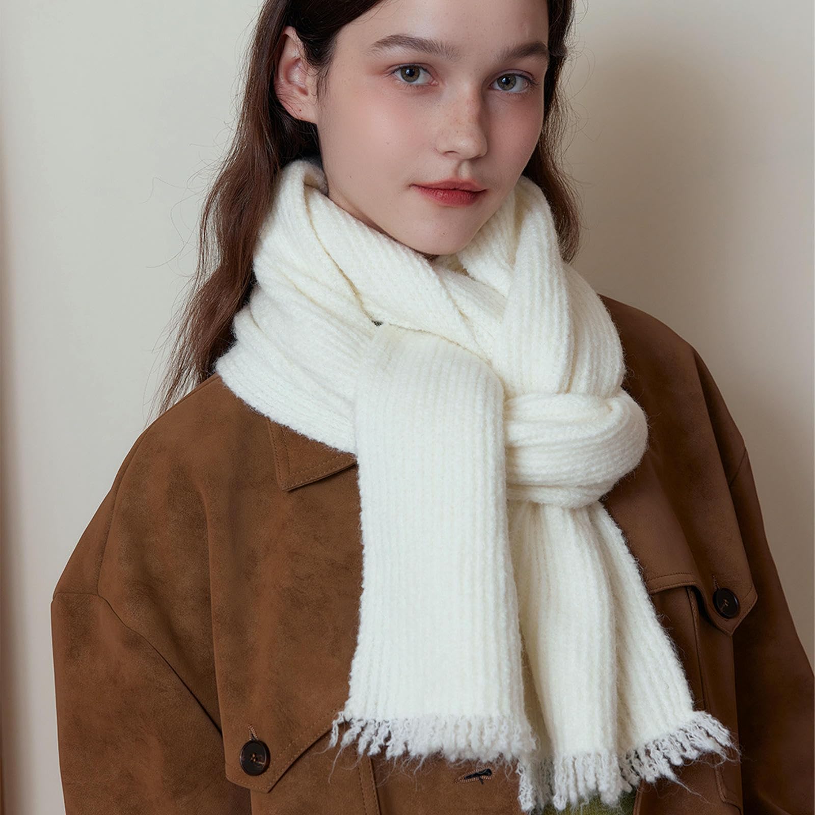 Scarf 2 Piezas De Bufandas Largas Y Suaves De Punto De Color Sólido De Otoño E Invierno Para Hombres E Inviernos