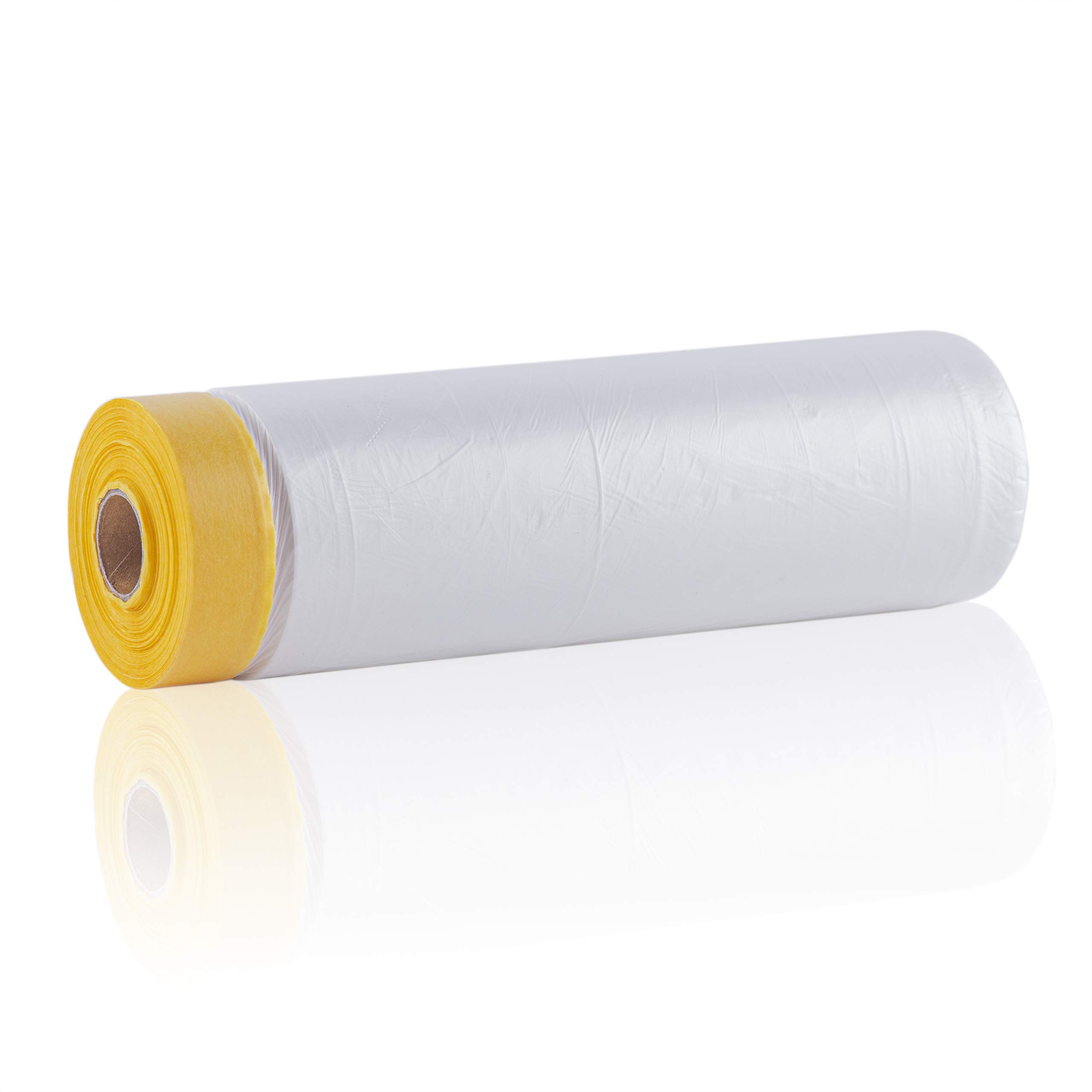 9 Rollen Goldband-Masker 1400mm x 33m mit Abklebeband für Innen & Außenbereich UV-beständig - Profi Maler-Krepp Abdeckfolie (10my Folie) mit Klebeband stark - Abdeckplane für Malerarbeiten