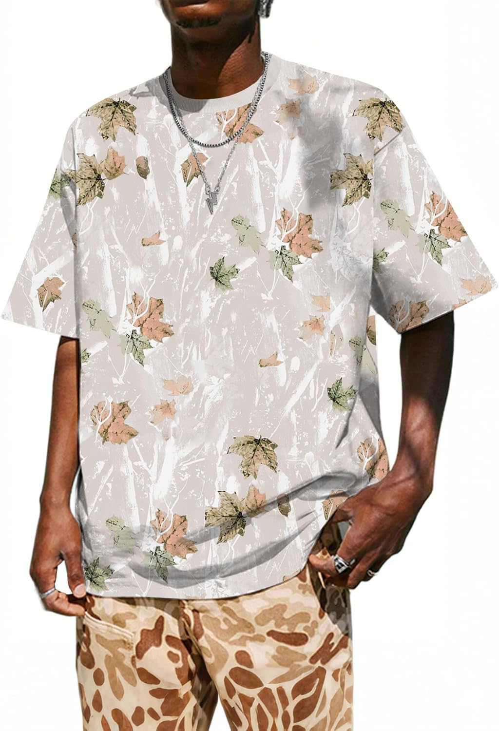 UOUA Mens Graphic Tees Vintage T-Shirts Oversized Letter Print Casual Crewneck Cotton Top Short Sleeve Rapper Streetwear