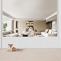 Vista 21 de Puertas de bebé retráctiles de 59 pulgadas, puerta retráctil de 34 pulgadas de alto con diseño de tira reforzada para evitar que los bebés se