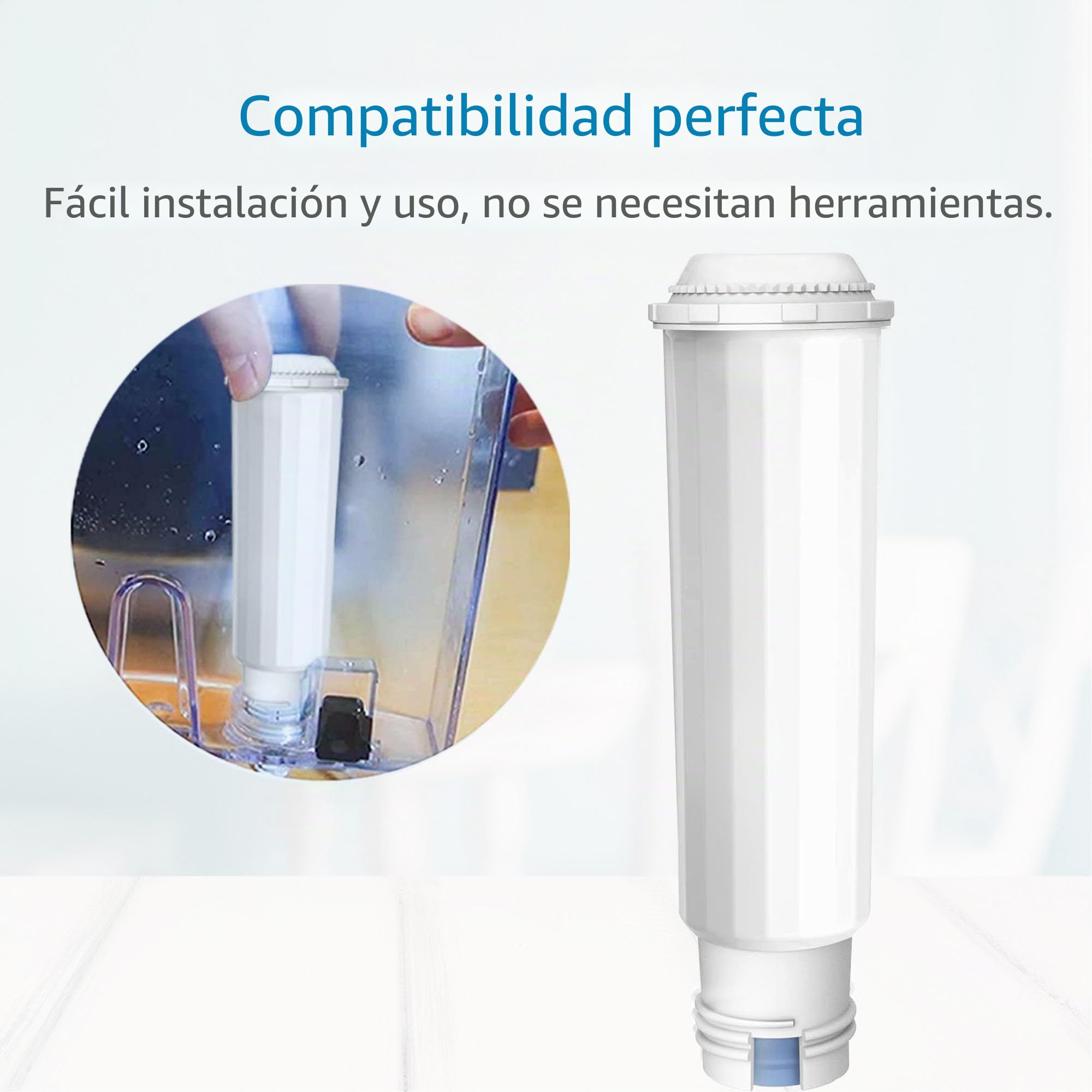 AQUACREST Filtro de repuesto para cartucho de filtro Melitta, cartucho de filtro de agua Nivona, Melitta Pro Aqua, Barista, Krups F088, Nivona Café Romatica, Bosch, certificado TÜV SÜD (6) | Reemplazo para Melitta® Pro Aqua, Krups® F088, Nivona® Cartucho
