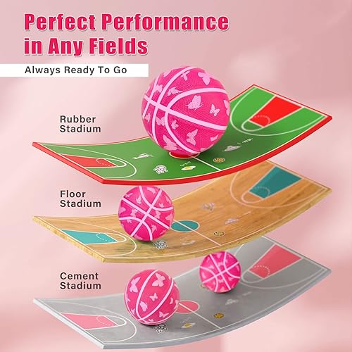 Miniatura 6 de Basketballs Size 5 for Girls, with A Storage Bag, Durable Soft Touch Rubber 27.5inches Basketball for Youth Kids Skills Practicing Outdoor Back to