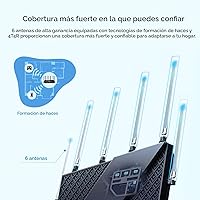 Vista 4 de TP-Link AX5400 WiFi 6 Router (Archer AX73) - Router de Internet inalámbrico Gigabit de doble banda para transmisión, cobertura de largo alcance
