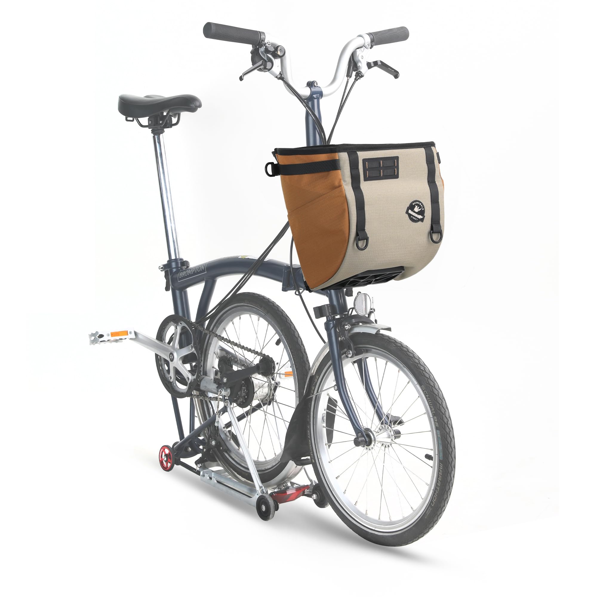 Rhinowalk Bike Handlebar Bag for Brompton Folding Bike Quick Release Bicycle Front Bag with Shoulder Strap Rain Cover for Urban Cycling