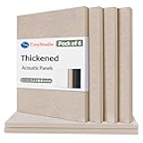 TroyStudio Thickened Acoustic Panels, 31.5 x 23.6 x 0.5 Inches Pack of 6 Felt Wall Decor Tile Sound Absorbing Board, Noise Reverb Echo Dampening Soundproof Padding for Door Music Recording Home Studio