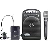 Hisonic HS122BT-HL Portable and Rechargeable PA System with Dual UHF Wireless Microphones & Bluetooth Connection