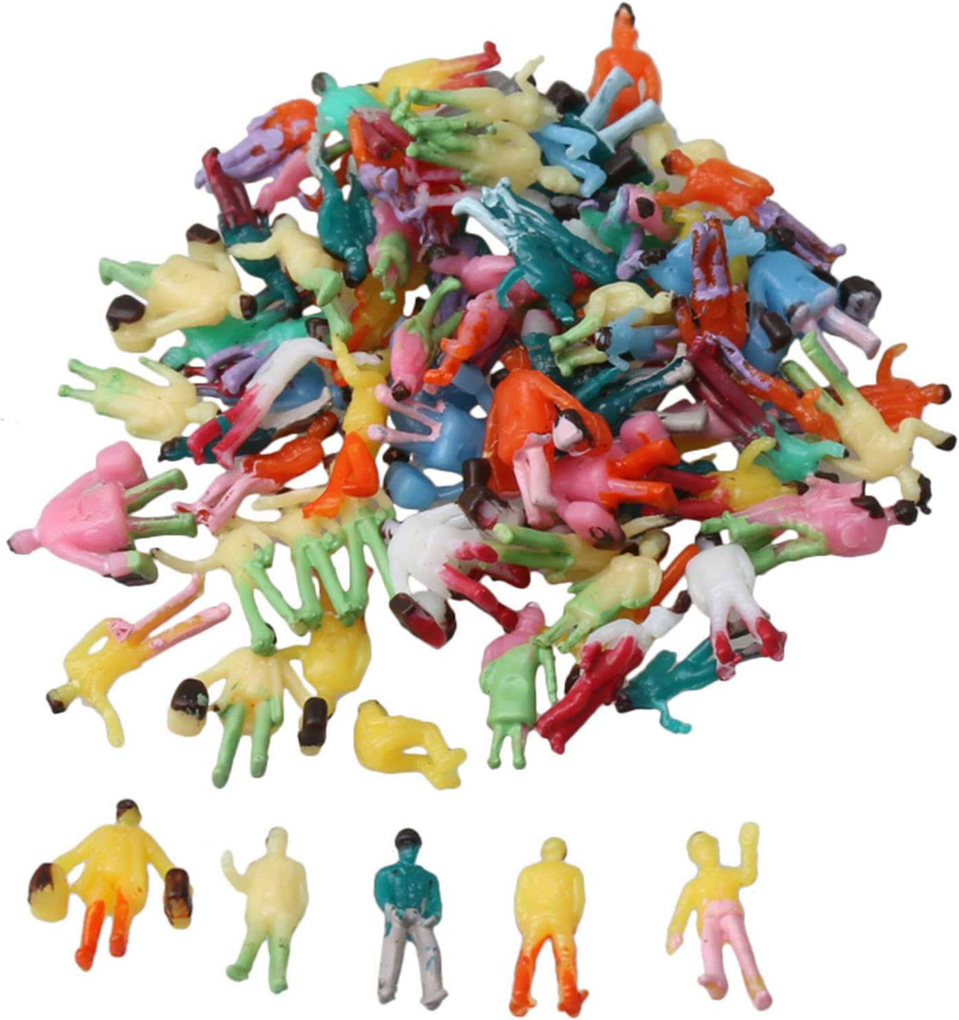 BQLZR 100 Pieces 1:200 Scale Hand Painted Layout Model Train People Figure