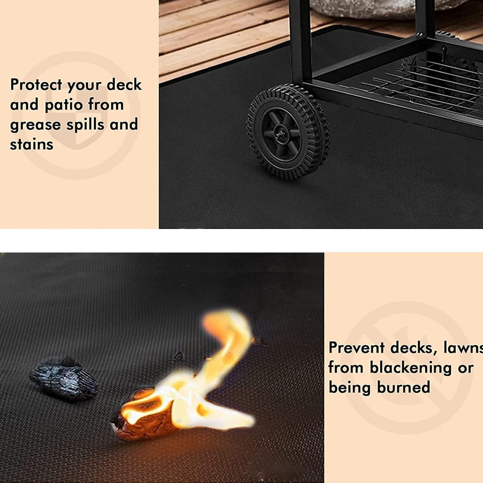 Alfombrilla Bajo Parrilla Protector Antideslizante Resistente Al Calor | Resistente Al Calor, Portátil, Antideslizante, Fácil Limpieza Para Exteriores, Jardín, Reuniones y Cocina Segura